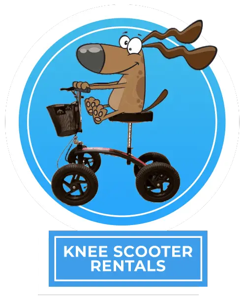 Knee Scooter USA - Leg Scooter Rentals - Dog on scooter