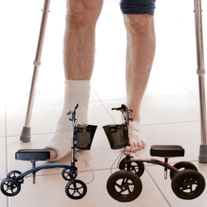 Phoenix Knee Scooters - The Better Alternative to Crutches. Picture shows Leg Scooter for Ankle Injury