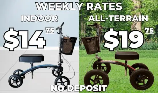 Weekly rates for Standard and All Terrain Knee Scooter