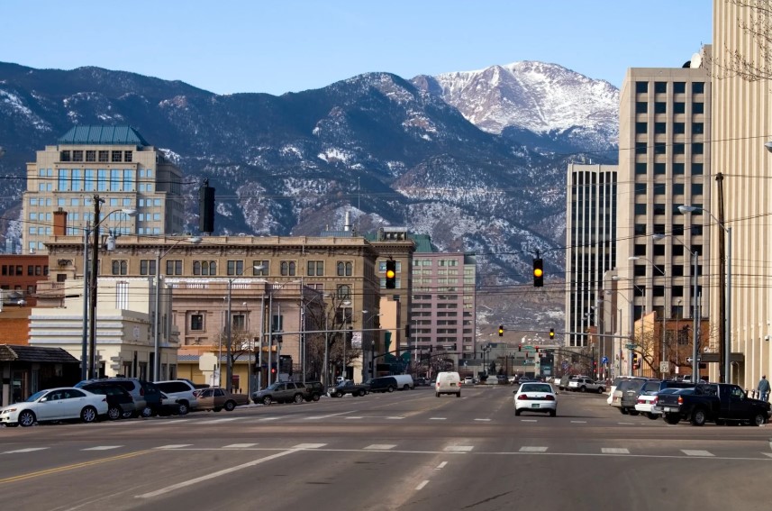 Downtown Colorado springs street view
