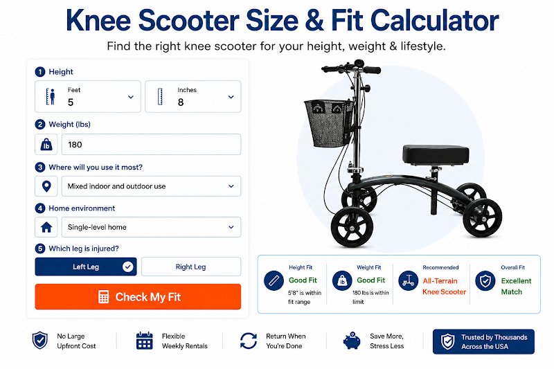 Knee Scooter Size and Fit Calculator