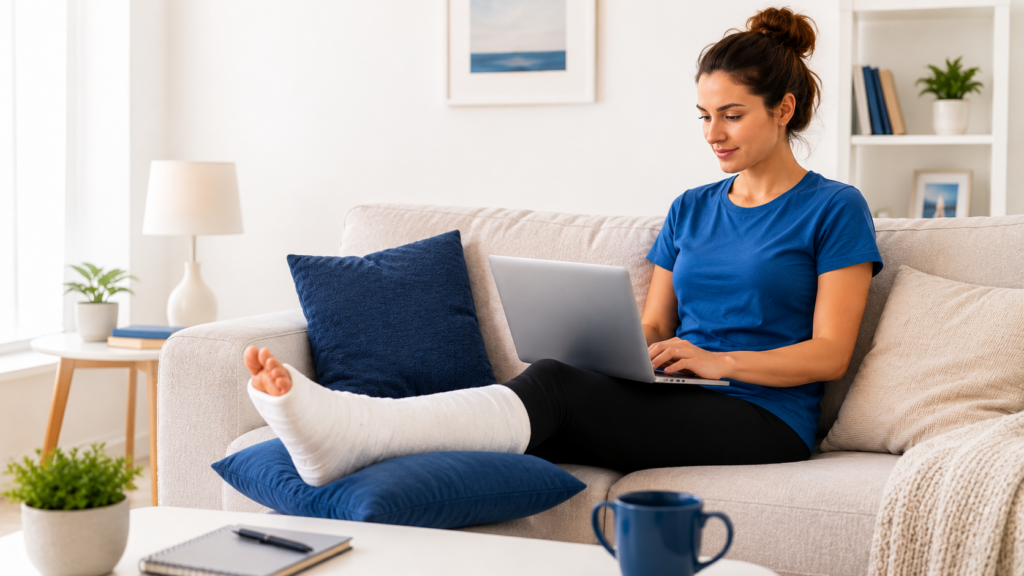 Tracking where you are in recovery and adding a planning buffer to a knee scooter rental timeline