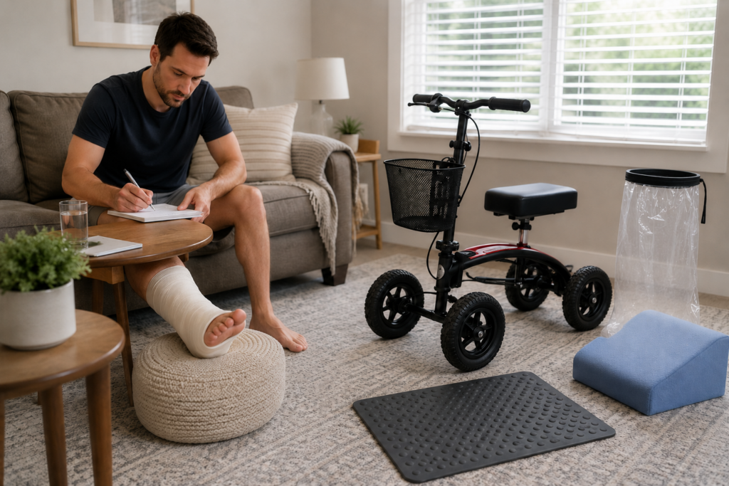Recovery supplies and extra weekly costs that don't appear on a knee scooter rental invoice